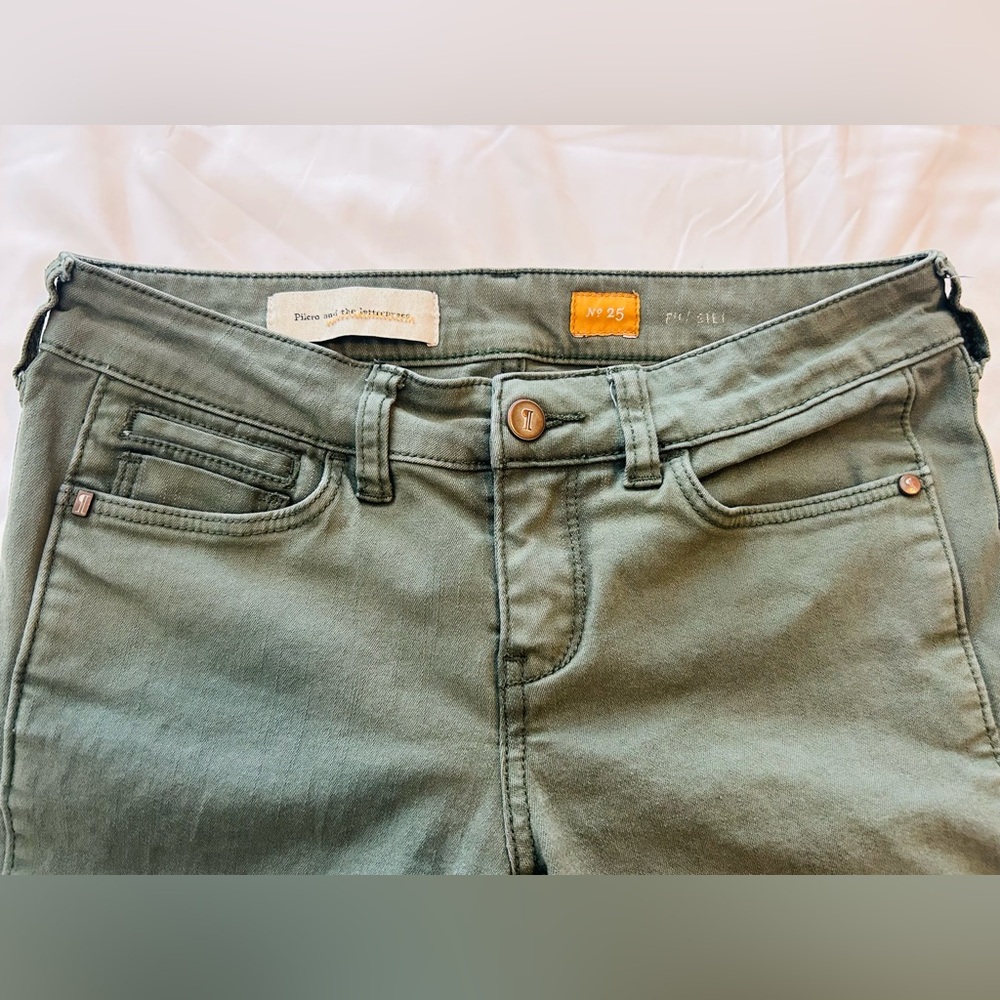 Pilcro and the Letterpress Olive Color Straight Leg Pants - Size 25